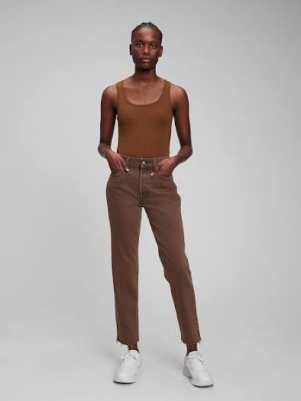 GAP cheeky straight high rise tan jeans